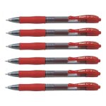 Pilot lot de 6 stylos roller a encre gel g - 2 10 pointe large 1mm rouge Pilot lot de 6 stylos roller a encre gel g - 2 10 pointe large 1mm rouge