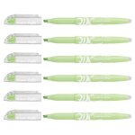 Pilot lot de 6 surligneurs frixion light natural effaable pointe biseau vert clair
