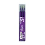 Pilot pochette de 3 recharges pour roller frixion ball pointe moyenne (0, 7mm). encre violet