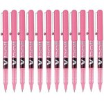 Pilot v - ball 5 lot de 12 roller a encre liquide pointe extra fine 0, 5 mm rose