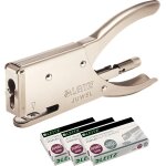 Pince agrafeuse juwel en mtal, 12 feuilles, mat, nickel (nickel, pince agrafeuse + 3 agrafes)