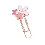 Pince a papier d�corative en forme de fleur de cerisier, joli trombone color� polyvalent en alliage de ...