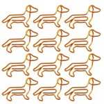 Pinces a papier en forme sp�ciale, dessin anim� dor� mignon, trombone dachshund, pince a signet
