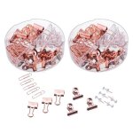 Pinces de reliure de punaises trombones ensembles de pinces de bouledogue avec bo�te pour le bureau, ...