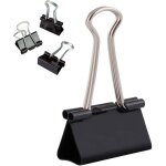 Pinces a replier en mtal emballage 12x12 pices (144 agrafes) 32mm noir clips multi - usages; clips ...