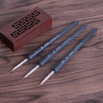 Pinceau de peinture miniature, 3 pices, 0 / 00 / 000, poils de loup, fins professionnels, fournitures ...