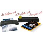 Plastifieuse a4, a5, a6 avec 100 pochettes a4 150 microns + rogneuse texet