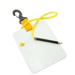Plongeur avec bloc - notes et crayon, equipement de communication sous - marine Plongeur avec bloc - notes et crayon, equipement de communication sous - marine