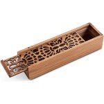 Plumier rectangulaire, bote a crayons en bois avec couvercle coulissant boite de rangement pour le bureau ...