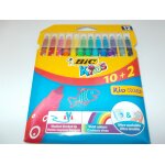 Pochette de 12 feutres pointe moyenne kids couleur - bic