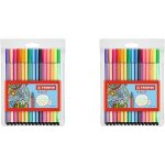 Pochette de 15 feutres de dessin pen 68 pte ogive moyenne 1 mm dont 5 fluo (lot de 2)[z2674]