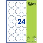 Pochette de 240 etiquettes autocollantes rondes, papier blanc recycl�, diam�tre 40 mm, personnalisables ...