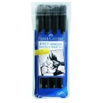 Pochette de 4 feutres faber - castell pitt pen manga - noir