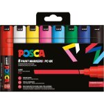 Pochette 8 marqueurs posca - pc8k - couleurs basiques - pointe large biseaut�e