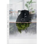 Pochettes a4, lot de 25, bande plastique perfore, surface mate gaufre, epaisseur 100 microns, 100% ...