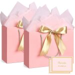 Pochette cadeau papier - 2 pi�ces sac emballage cadeaux grand format avec anse, gift bag paquet xxl luxe ...