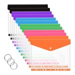 Pochettes pour classeur a anneaux a4, 12 pices, enveloppes extensibles en plastique transparent pour ...
