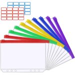 Pochettes classeur en plastique, a5 pochettes perfores, 6 trous sacs zipps a feuilles mobiles colored ...