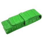 Pochette en cuir pu motif crocodile orange, 1 pi�ce, pour 2 stylos, sac en rouleau, etui cadeau de luxe ...