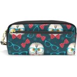 Pochette a fermeture eclair, etui a lunettes, trousse de maquillage cosmtique, hibou mignon, nud de ...