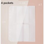 Pochette de rangement transparente a5 / a6, porte - fichiers a feuilles mobiles, sac de collection pour ...