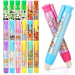 Pochette surprise anniversaire enfant20 stylo gommes kawaii rtractables pour enfants, idal pour cadeau ...