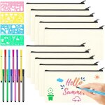 Pochette tissu zipp��e, 10pcs trousse personnalisable, diy vierge toile trousse, trousses �� crayons ...