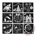 Pochoirs de noël réutilisables en plastique, modèle artisanal pour dessin artistique, peinture par pulvérisati ... Pochoirs de noël réutilisables en plastique, modèle artisanal pour dessin artistique, peinture par pulvérisati ...