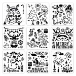 Pochoirs pour peinture joyeux no�l, divers mod�les, cartes a dessin, projets de bricolage, 9x