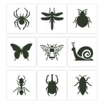 Pochoir de peinture papillon insecte 6x6 pouces, 9 pièces, pour enfants, dessin graffiti Pochoir de peinture papillon insecte 6x6 pouces, 9 pièces, pour enfants, dessin graffiti