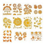 Pochoirs de peinture en plastique, 11 feuilles, mod�le de dessin de tournesol creux, pour bricolage, ...