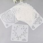 Pochoirs de peinture en plastique pour enfants, moules de dessin de fleurs et de coeurs, etiquette de ...