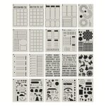 Pochoirs de planificateur r�utilisables 83x b, 20 pi�ces, pour carnet de notes, journal intime, pochoir ...