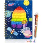 Pop journal intime gar�on avec stylo, 21x14, 5cm 80 feuilles lign� vaisseau spatial cahier enfant avec ...
