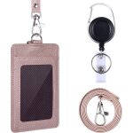 Porte badge enrouleur, avec cordon tour de cou de 47, 8 cm et mousqueton rtractable, double face en ...