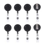 Porte - badge noir durable avec clip en m�tal pour cartes d'identit�, cl�s et cordons - l�ger et facile ...