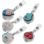 Porte - badges r�tractables - abs et m�tal durables, couleurs assorties, id�al pour cartes d'identit�, ...