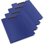 Porte - blocs - a4 - avec rabats - bleu - clip mtal - lot de 4 - rapesco