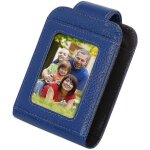 Porte - cartes de cr�dit en cuir v�ritable avec blocage rfid pour hommes et femmes ¿ compact avec 13 ...