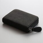 Porte - cartes en daim pour femmes et hommes , cuir elde luxe, portefeuille mince a fermeture eclair, ...