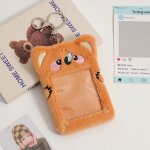 Porte - cartes photo en peluche kawaii, chien, chat, lapin jaune, carte de bus, housse de protection, ...
