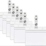 Porte - cartes en pvc transparent, 20 pices, etui transparent etanche avec clip en mtal, couvercle ...