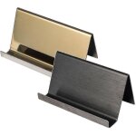 Porte - cartes de visite - acier inoxydable, design el�gant, lot de 2, noir ou dor�, pr�sentoir professionnel ...