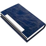 Porte - cartes de visite en cuir pu de qualit� sup�rieure avec acier inoxydable, l�ger et durable, compatible ...