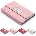 Porte - cartes de visite ultra - fin en cuir pour hommes et femmes ¿ peut contenir 15 a 20 cartes, fermoir ...