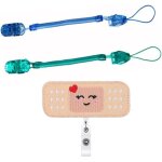 Porte - ciseaux d'infirmire, porte - badges d'identit, 2 paires de ciseaux + 1 pendentif rtractable, ...