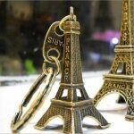 Porte - cl en mtal pour femmes, 1 pice, mignon, tour de paris, porte - cl, breloque de sac, pendentif, ...