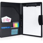 Porte documents a4 en cuir, conferencier avec fermeture magntique, bloc - notes, papier et stylo brun ...