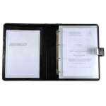 Porte document format a4 4 anneaux cuir nappa noir