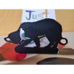 Porte lettres en acier d�cor� d'une silhouette de border collie